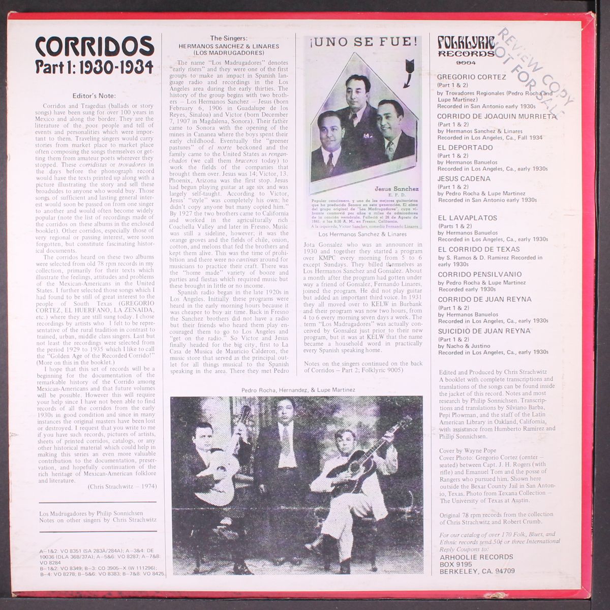 corridos, part 1; 1930-34 by VARIOUS