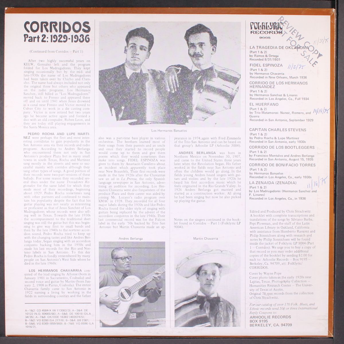 corridos, part 2; 1929-1936 by VARIOUS