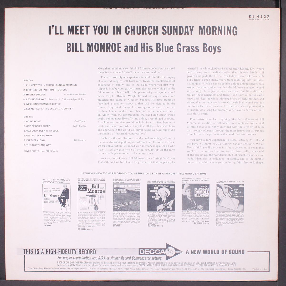 i'll meet you in the church sunday morning by BILL MONROE