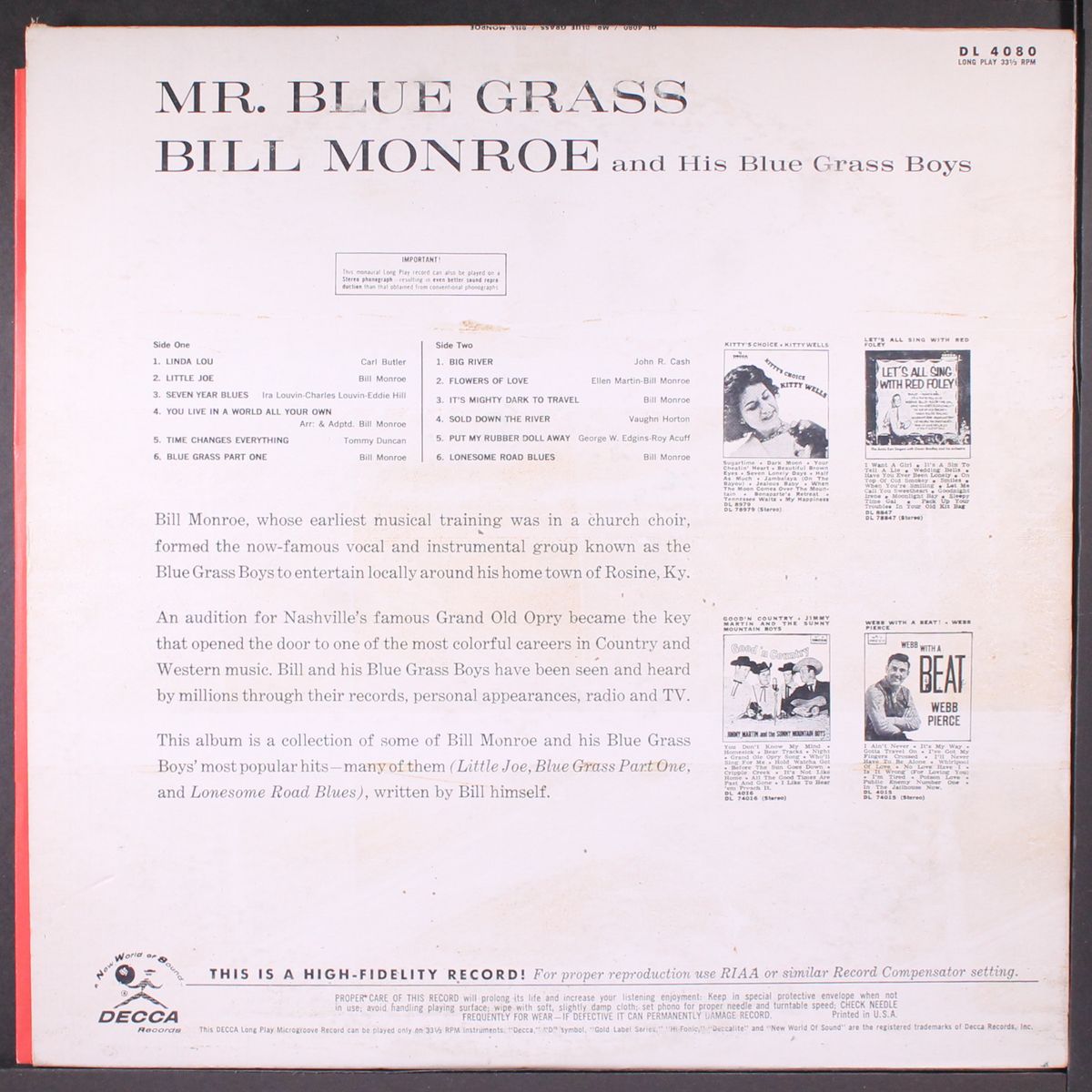 mr. blue grass by BILL MONROE