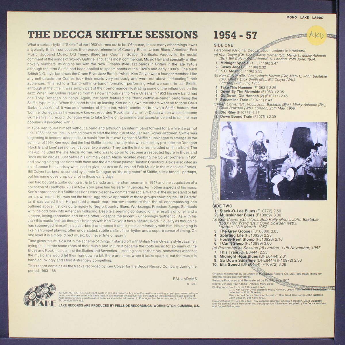 the decca skiffle sessions 1954 - 57 by KEN COLYER