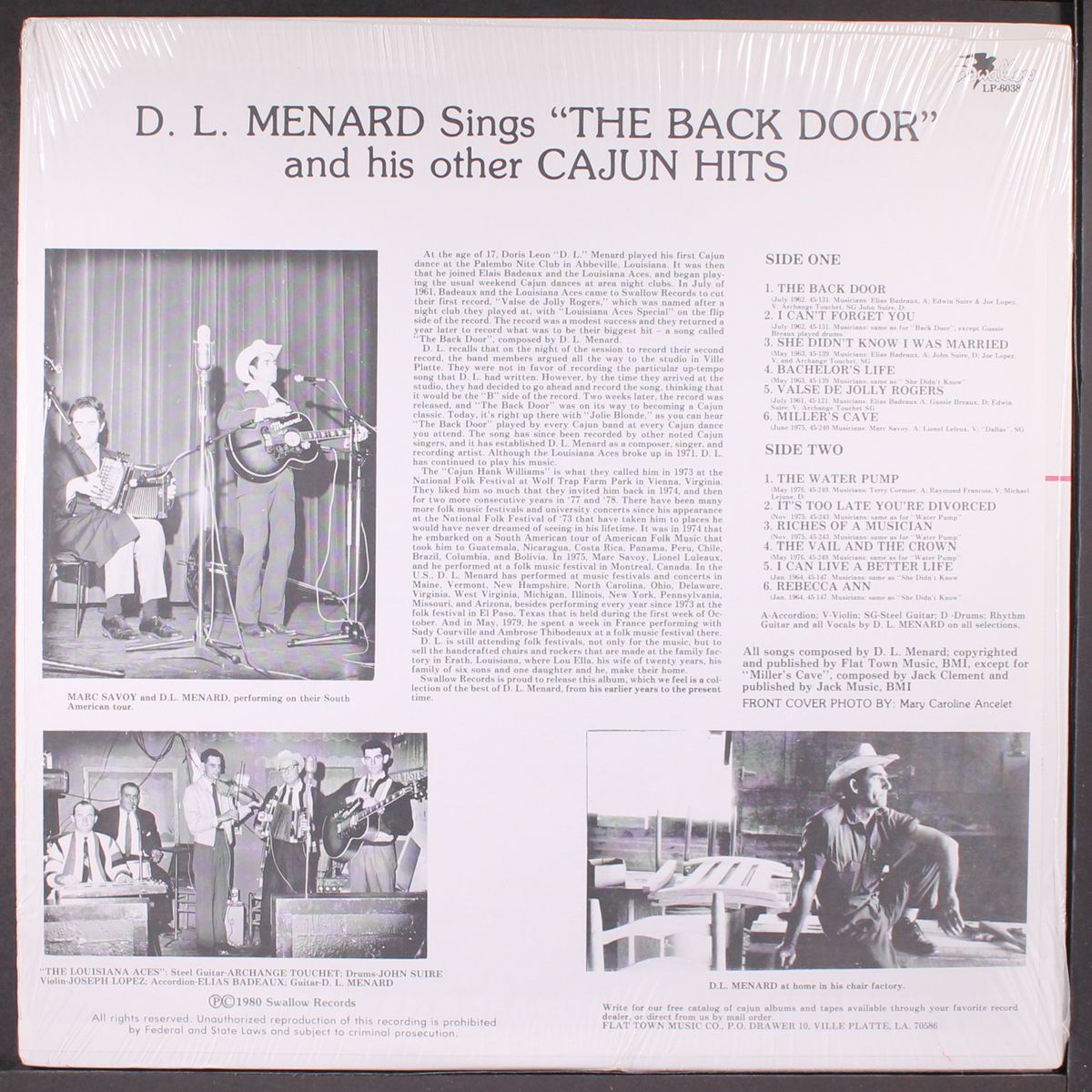 the back door and other cajun hits by D. L. MENARD
