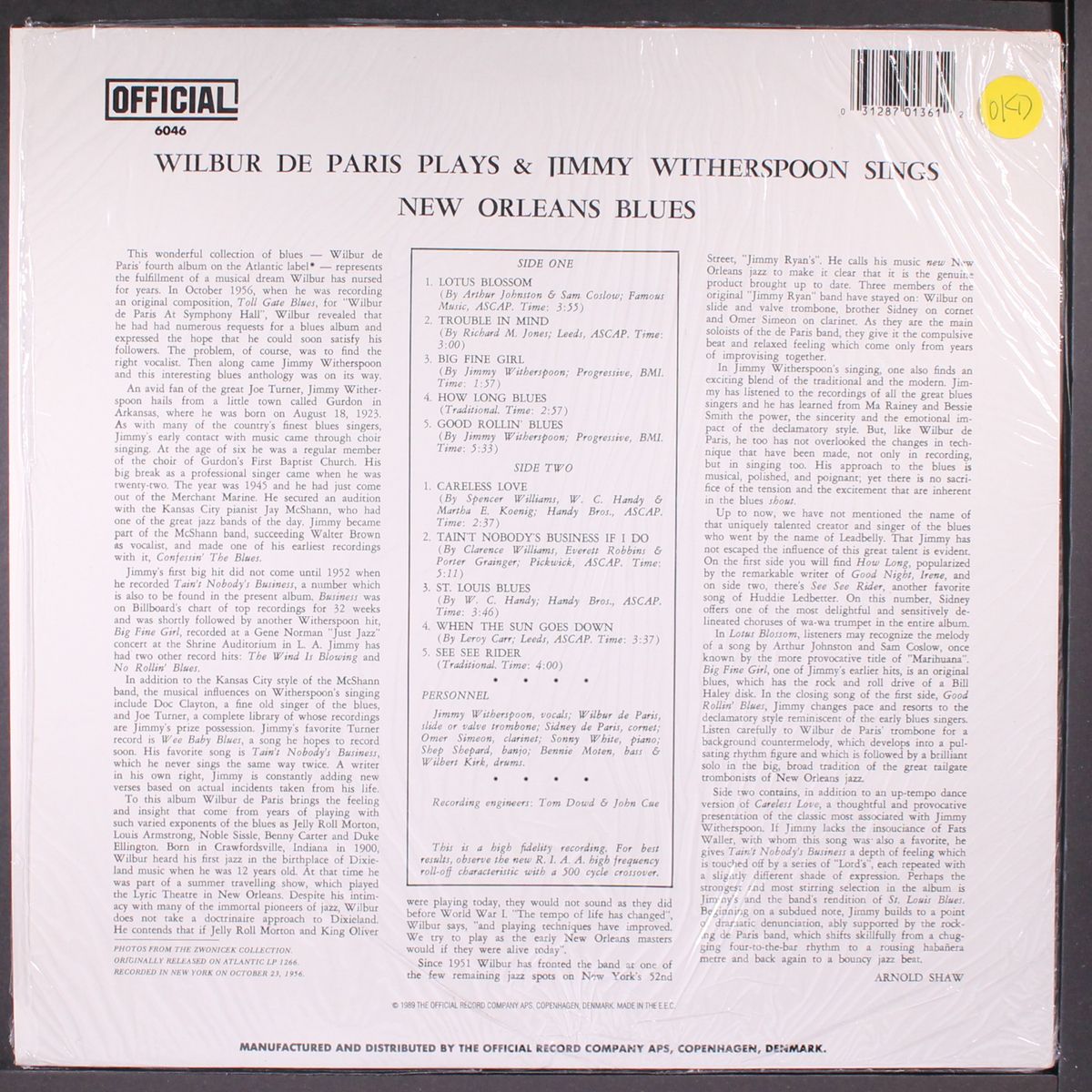 new orleans blues by WILBUR DE PARIS & JIMMY WITHERSPOON