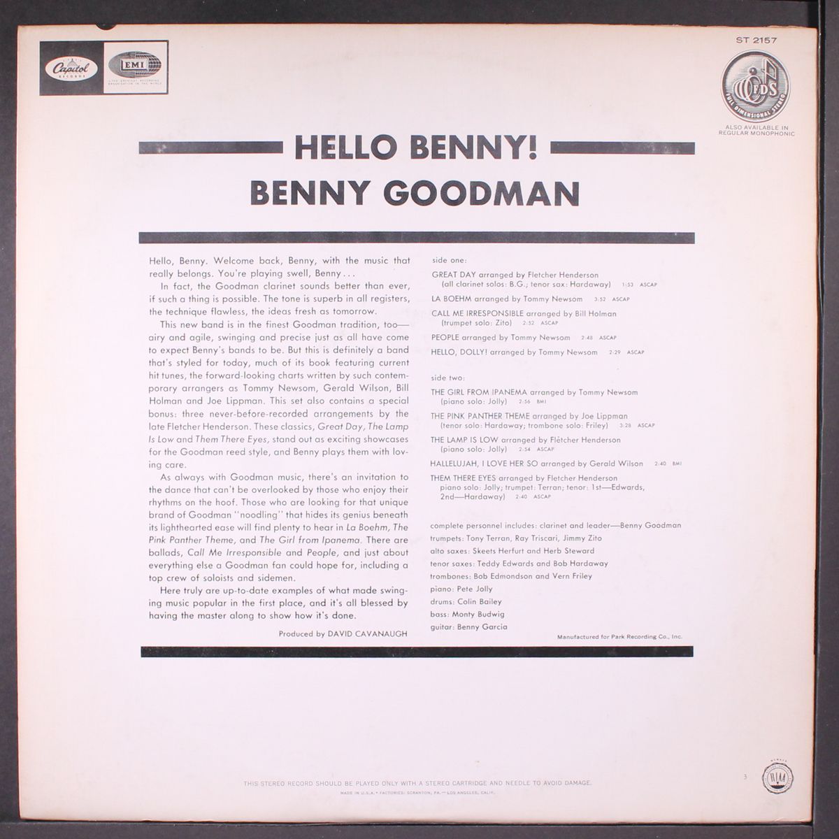 hello benny by BENNY GOODMAN