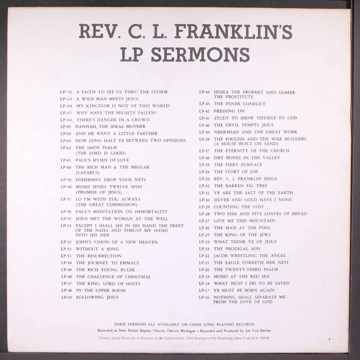 ye must be born again by REV. C.L. FRANKLIN