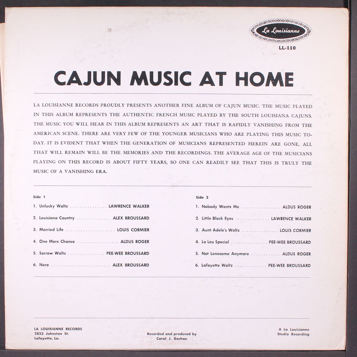 cajun music at home by VARIOUS