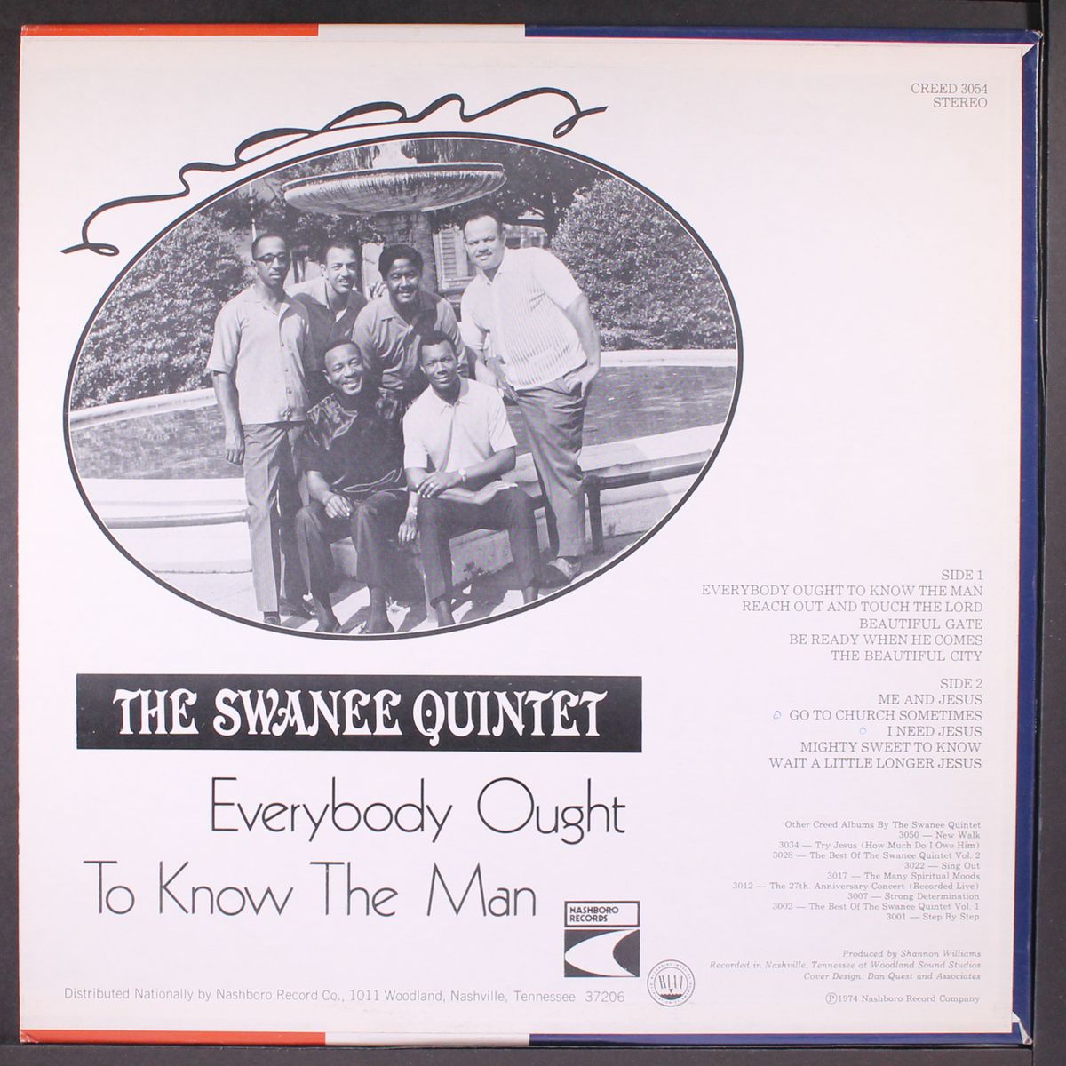 everybody ought to know the man by SWANEE QUINTET