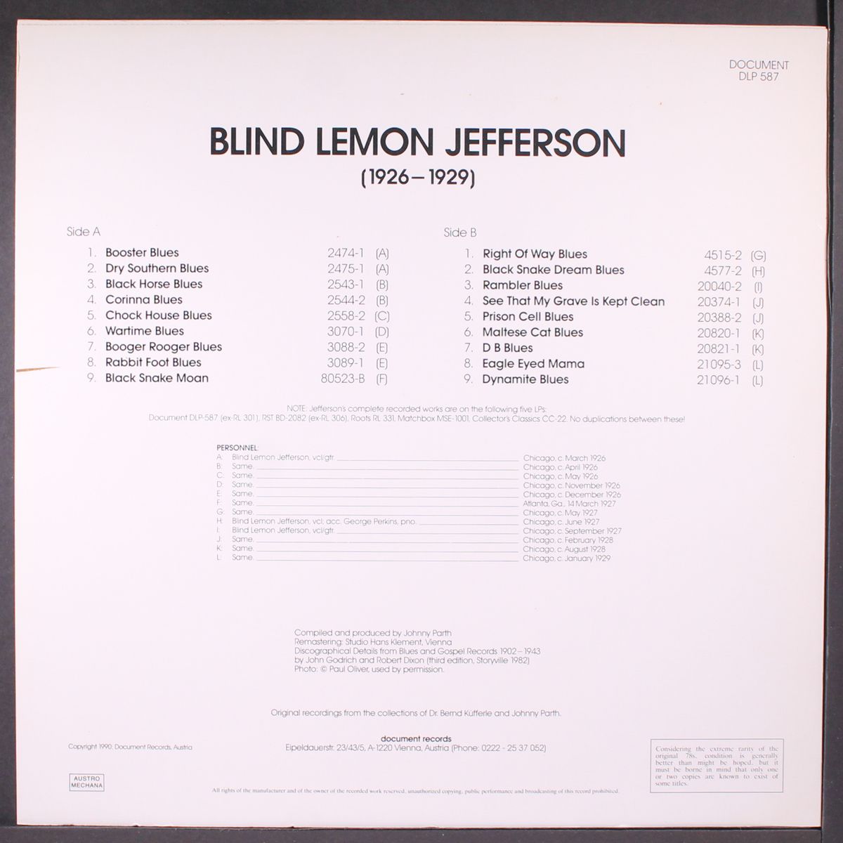 1926-1929 by BLIND LEMON JEFFERSON