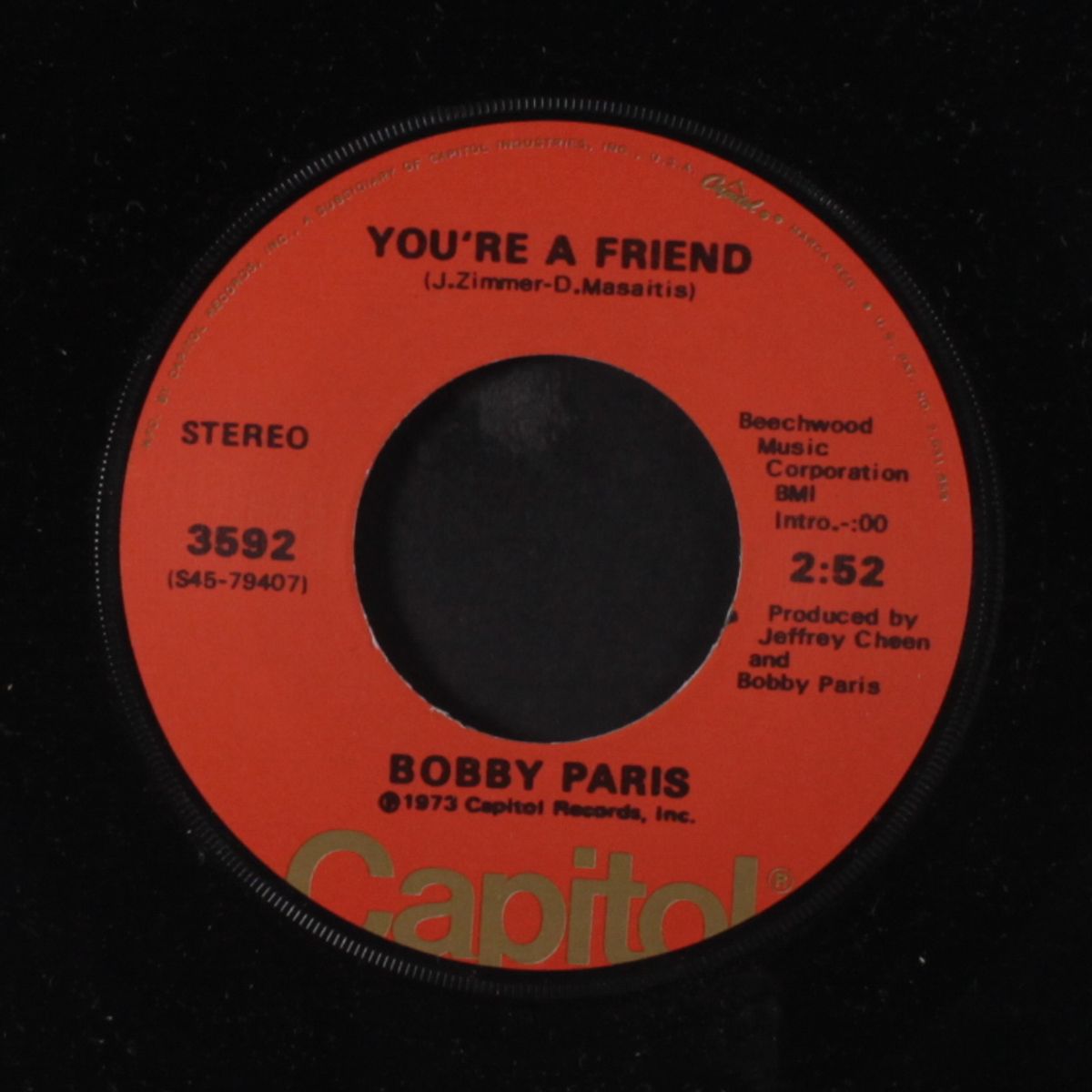 you're a friend / baby spread your love on me by BOBBY PARIS