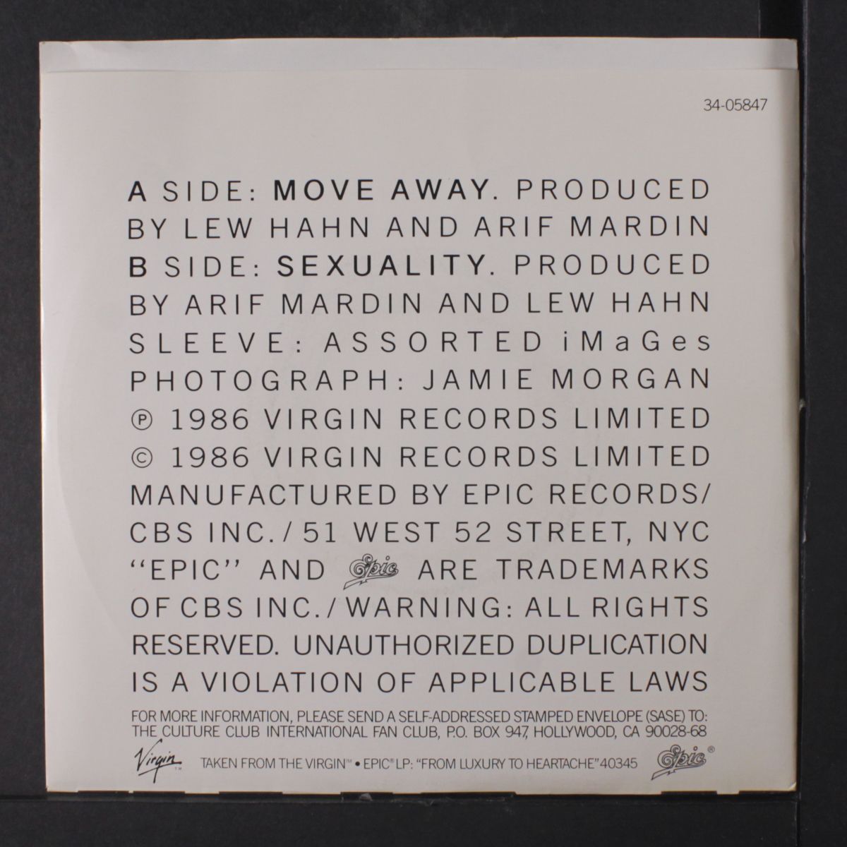 move away / sexuality by CULTURE CLUB