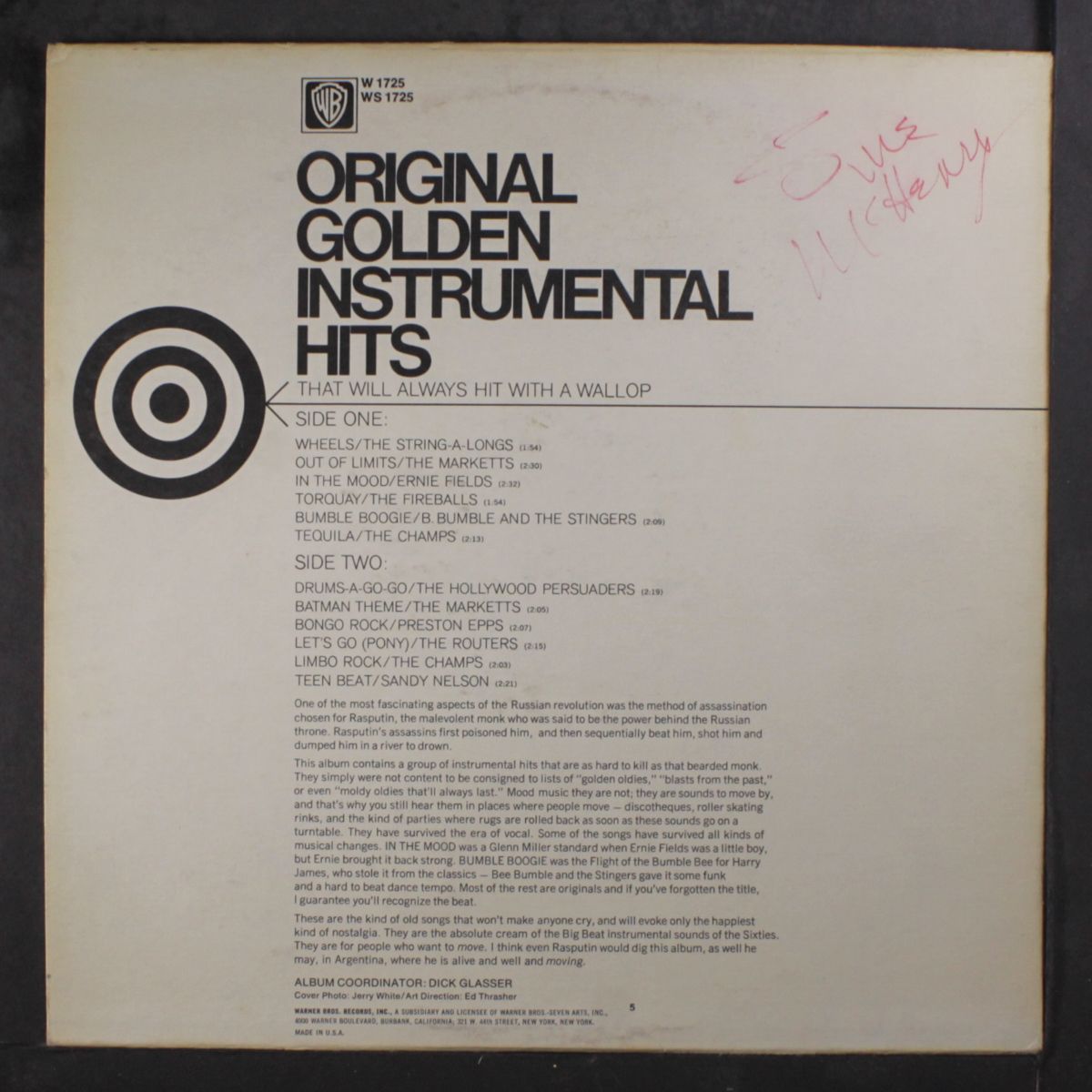 original golden instrumental hits by VARIOUS