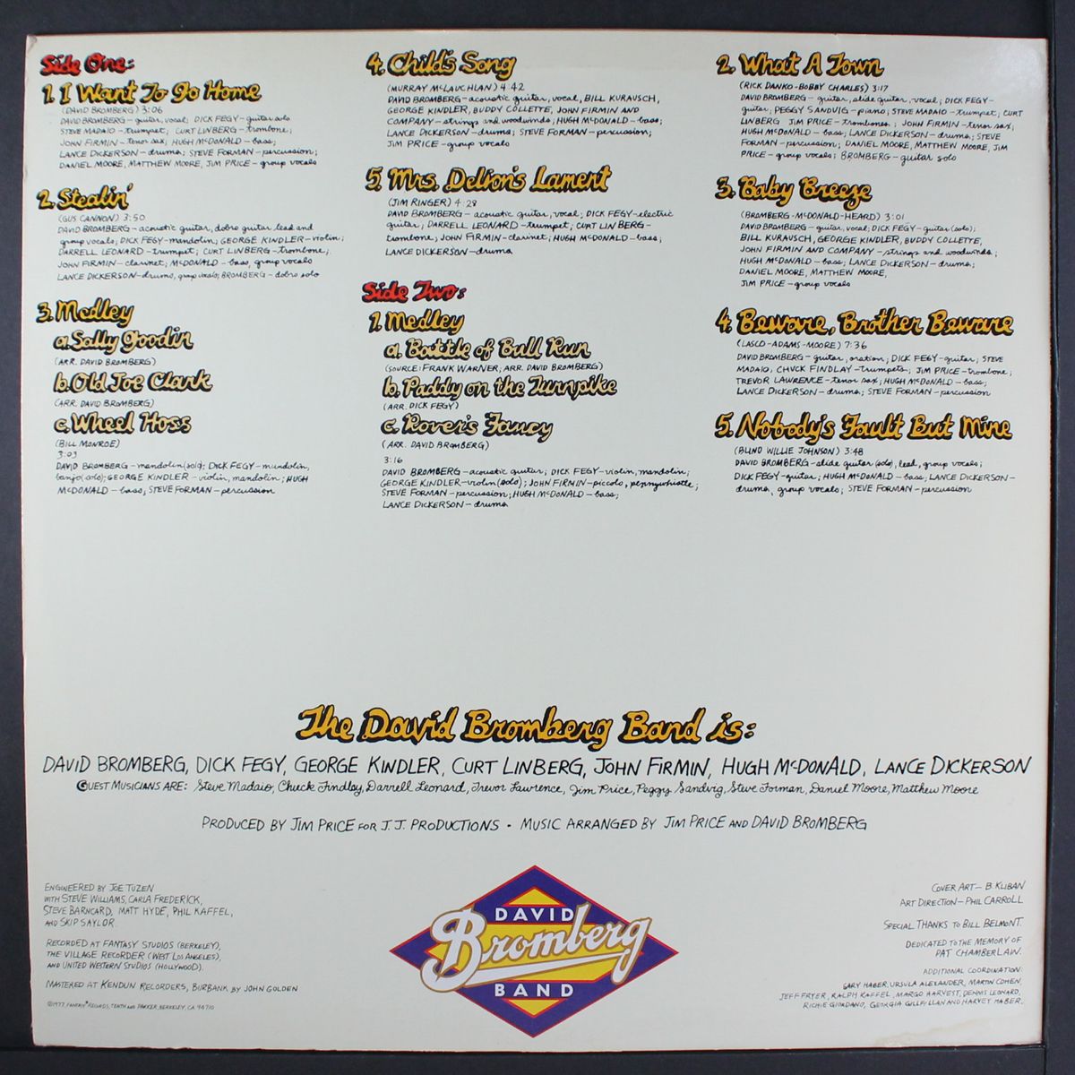 reckless abandon by DAVID BROMBERG