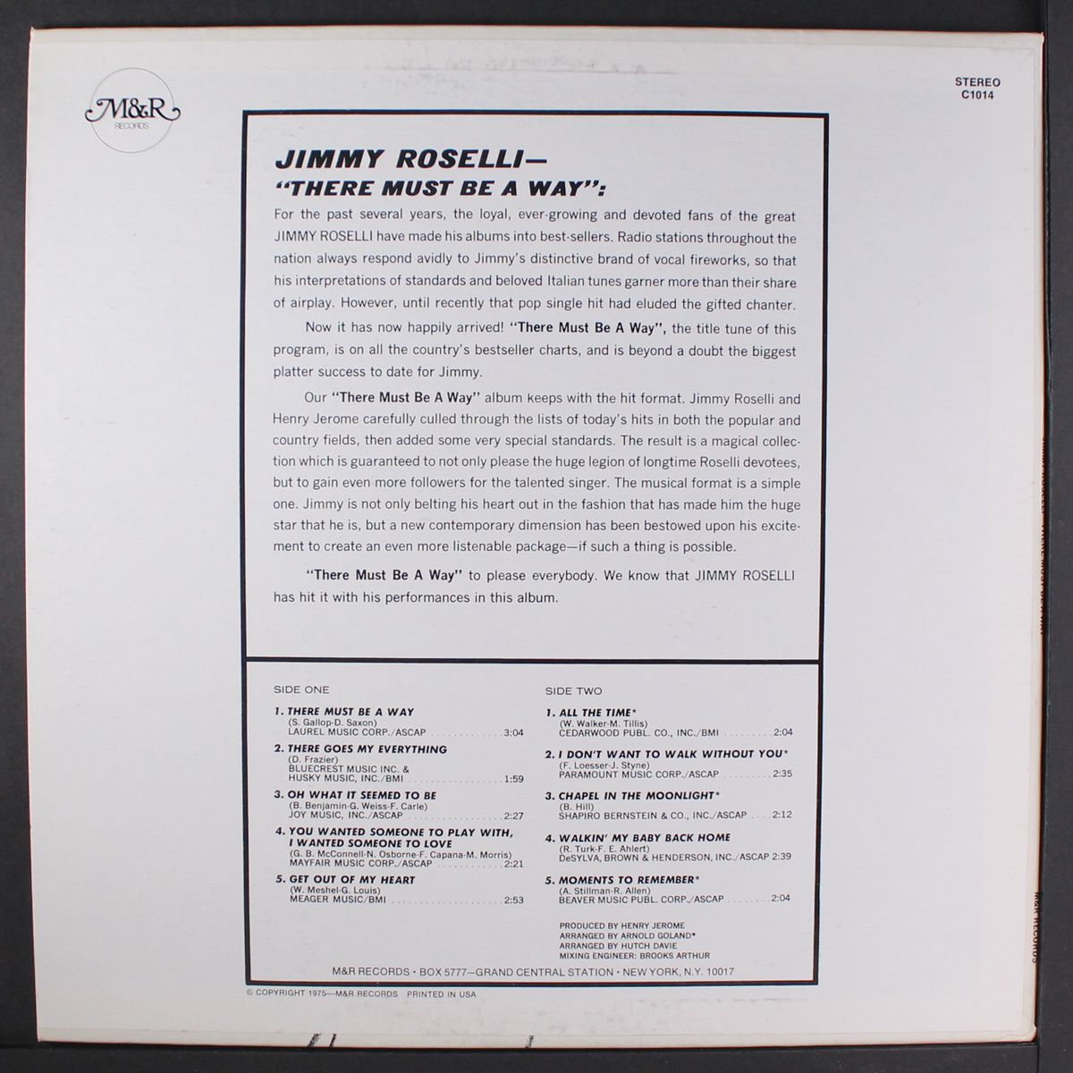 there must be a way by JIMMY ROSELLI