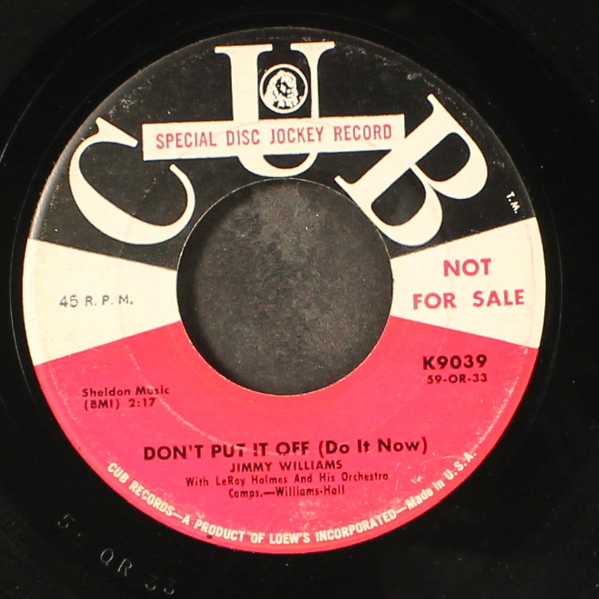 c'mon baby / don't put it off by JIMMY WILLIAMS