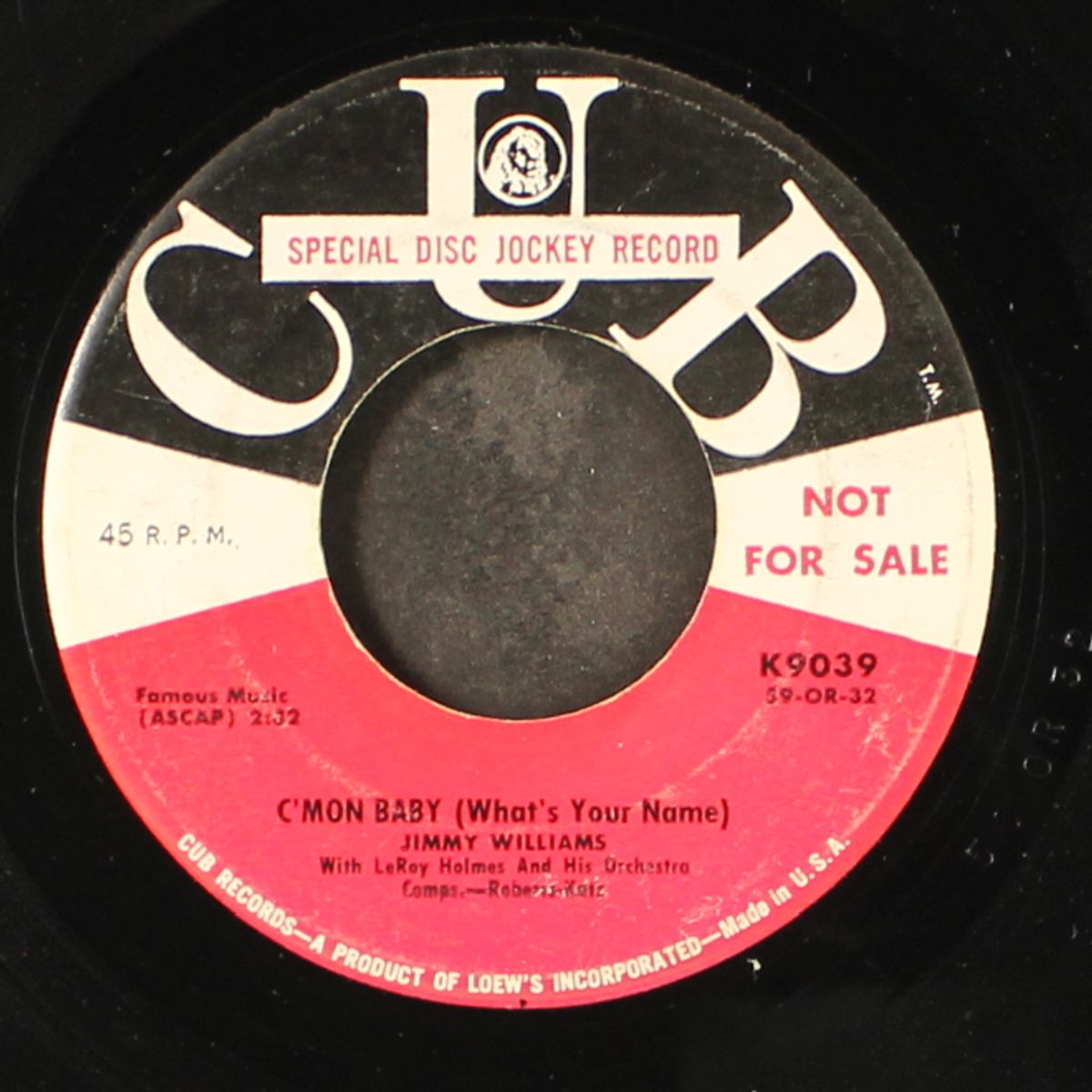 c'mon baby / don't put it off by JIMMY WILLIAMS