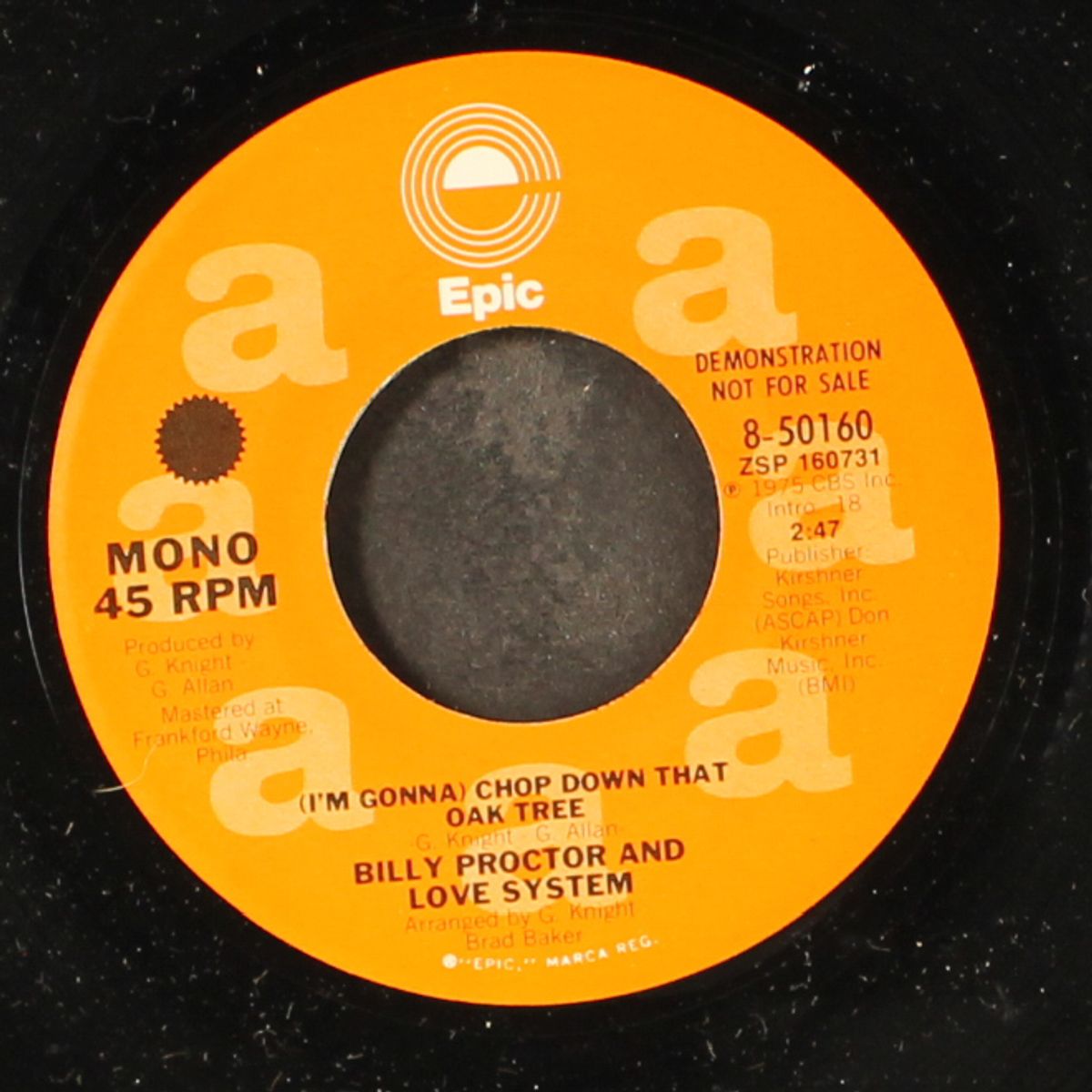 (i'm gonna) chop down that oak tree / mono by BILLY PROCTOR & LOVE SYSTEM
