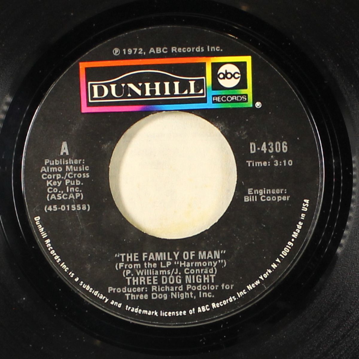 the family of man / going in circles by THREE DOG NIGHT