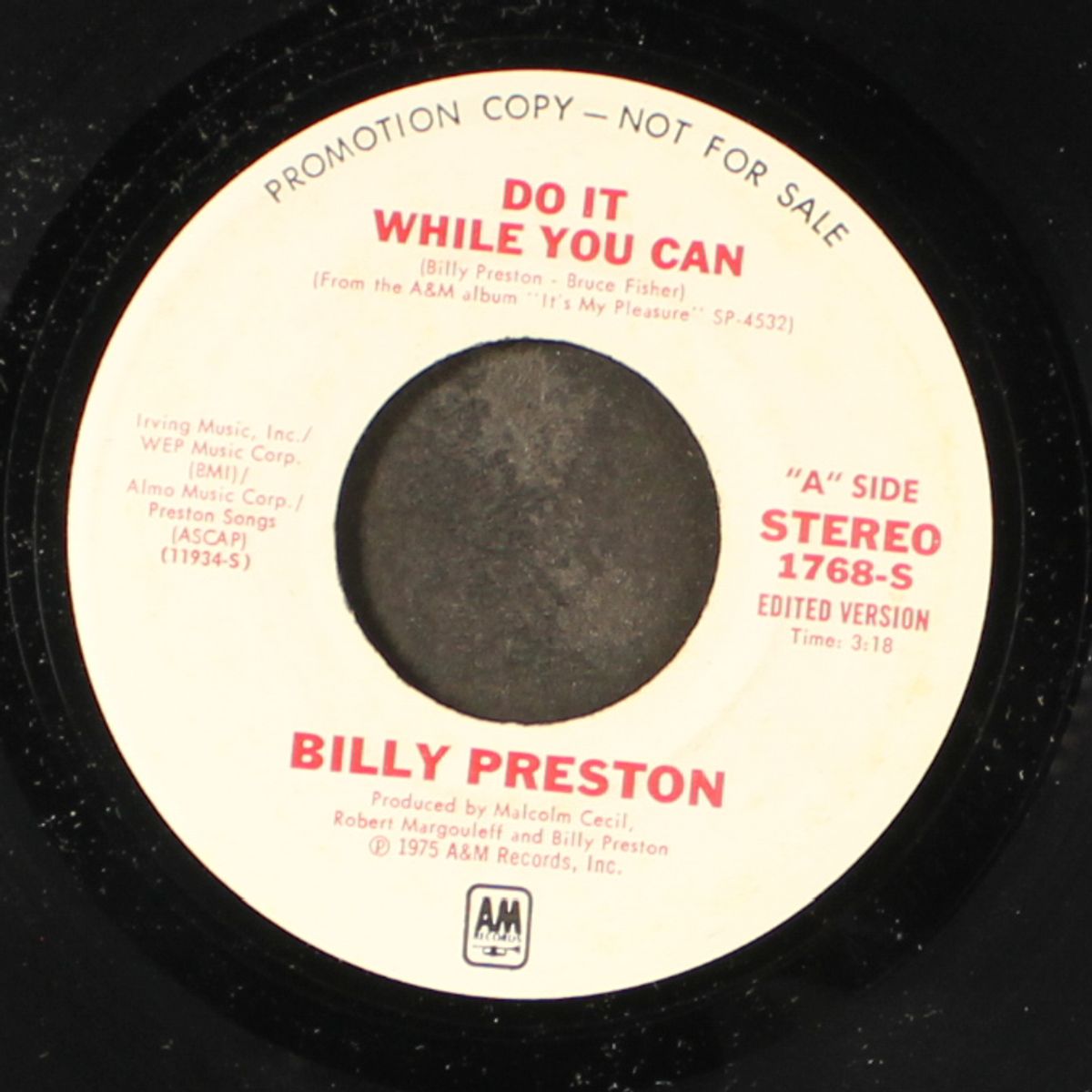 do it while you can / song of joy by BILLY PRESTON