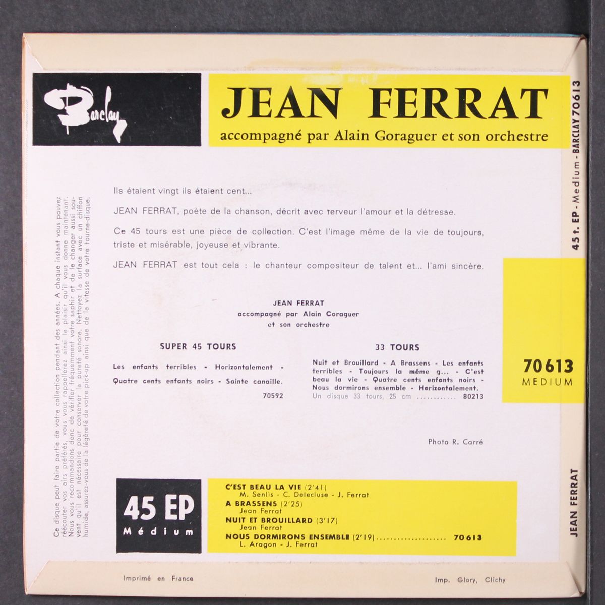 c'est beau a vie / +3 by JEAN FERRAT