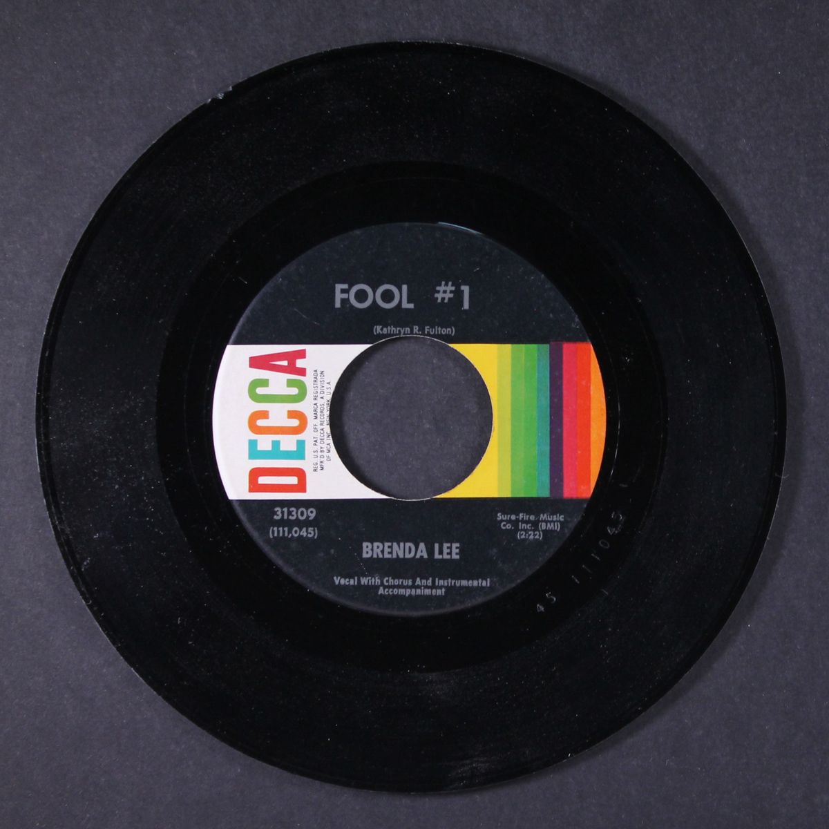 fool #1 / anybody but me by BRENDA LEE