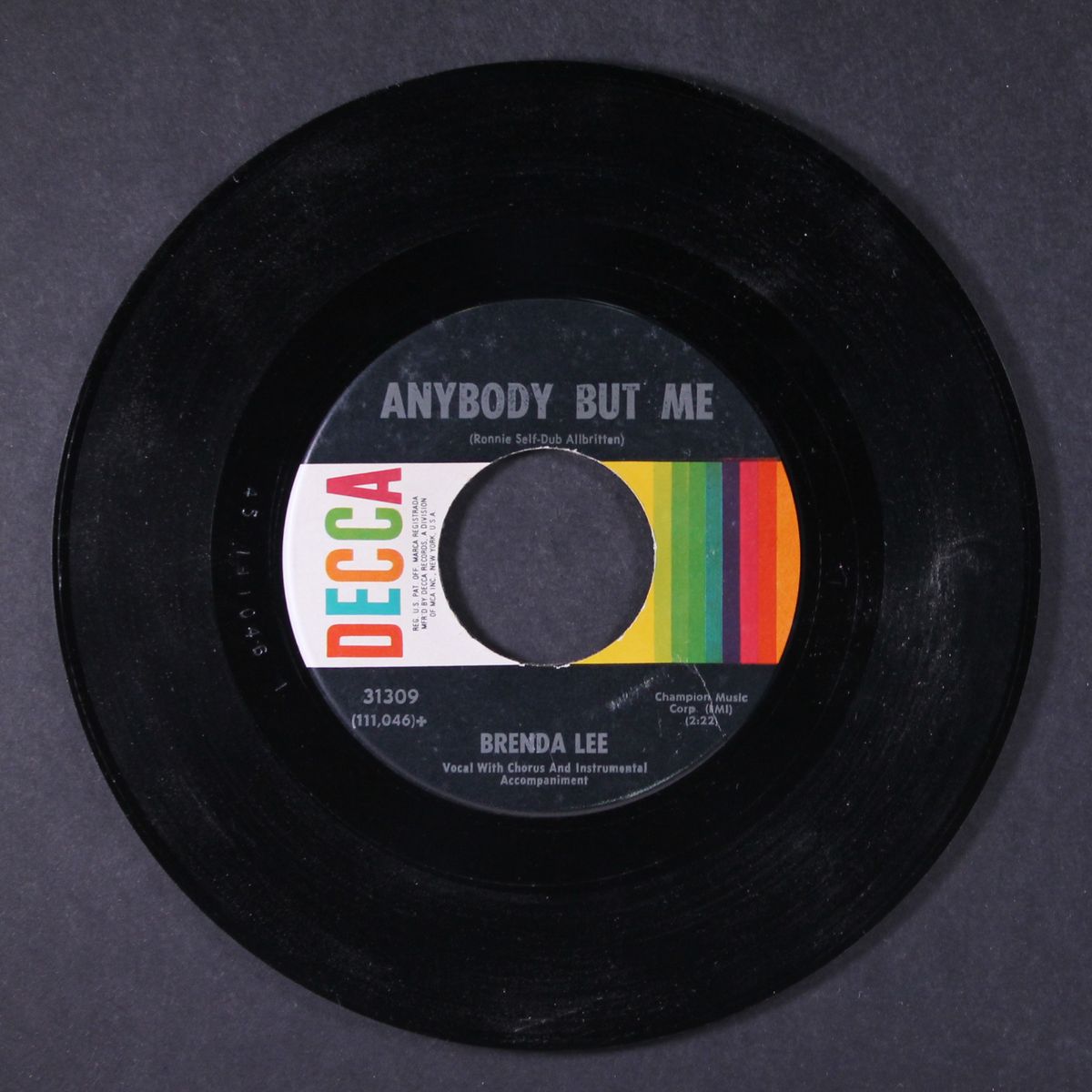 fool #1 / anybody but me by BRENDA LEE