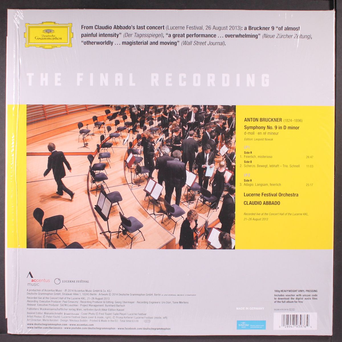 bruckner: symphony no. 9 by CLAUDIO ABBADO