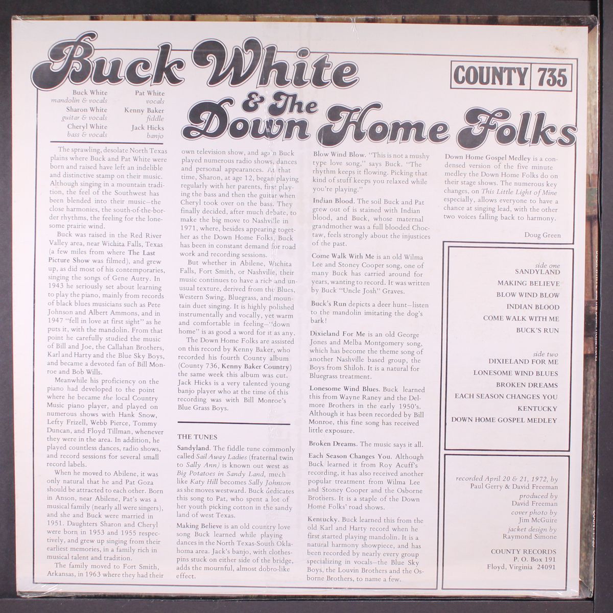 & the down home folkw by BUCK WHITE