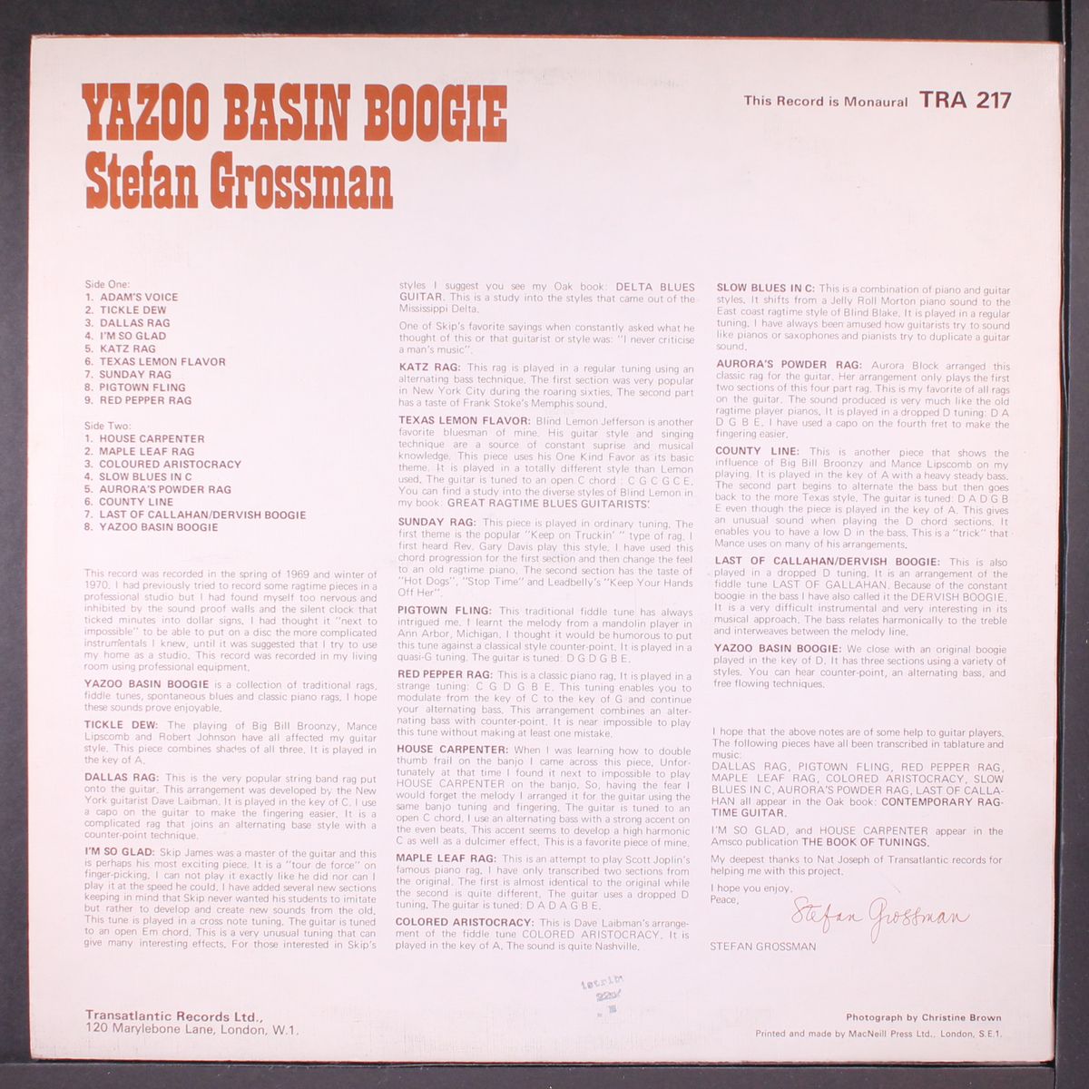 yazoo basin boogie by STEFAN GROSSMAN