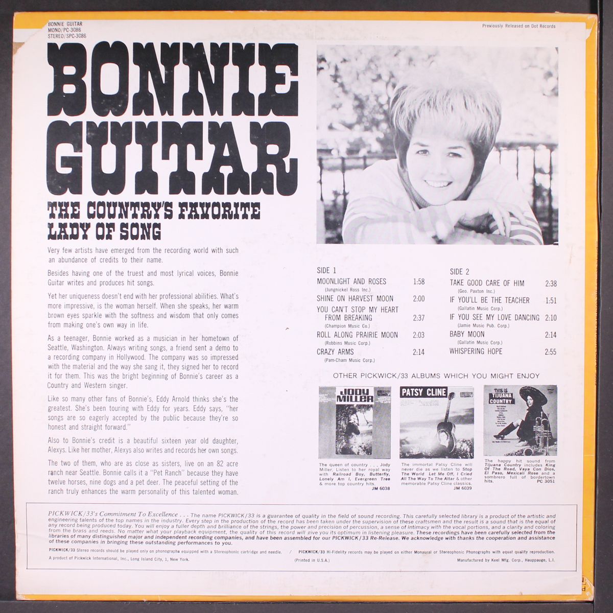 the country's favorite lady of song by BONNIE GUITAR