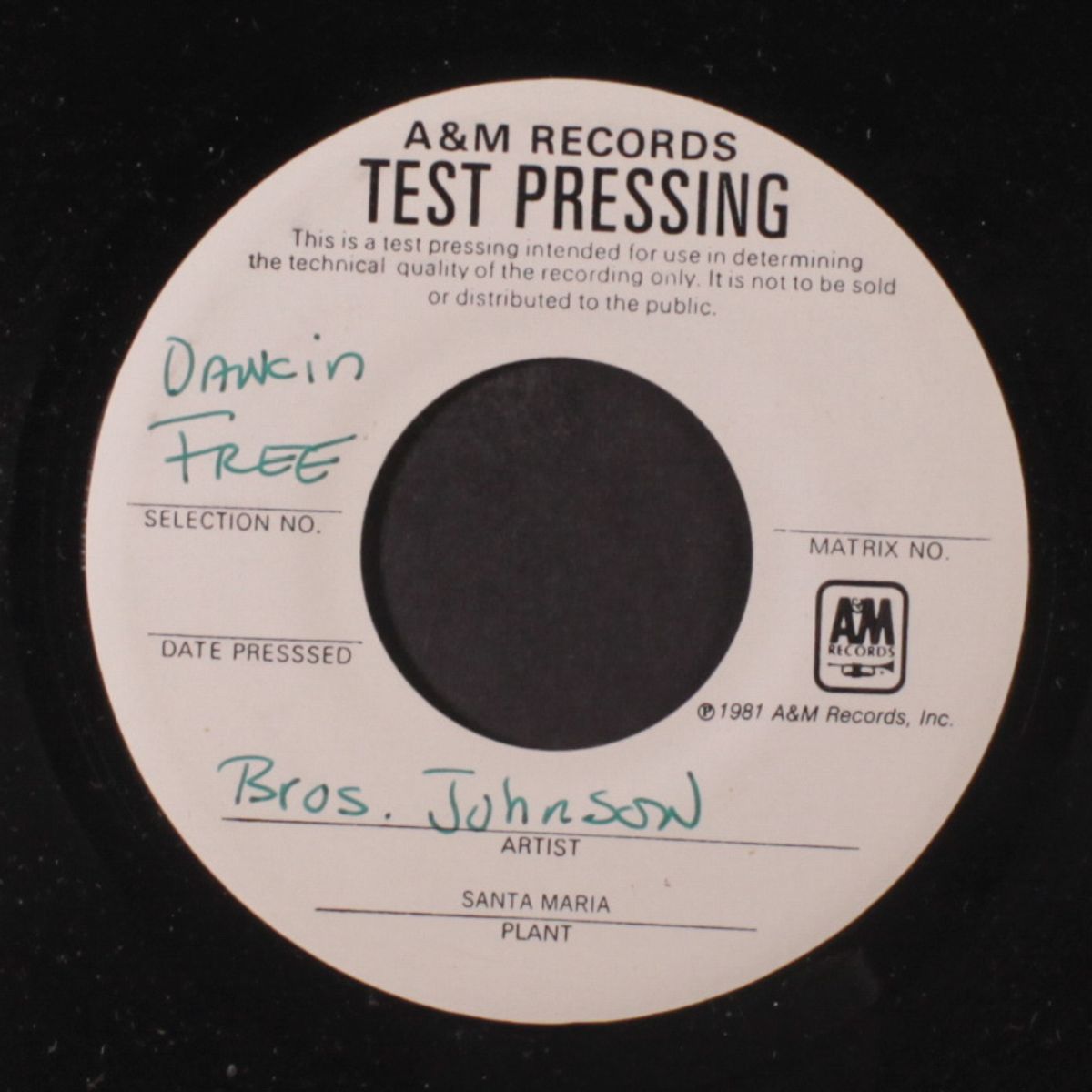 dancin' free / same by BROTHERS JOHNSON