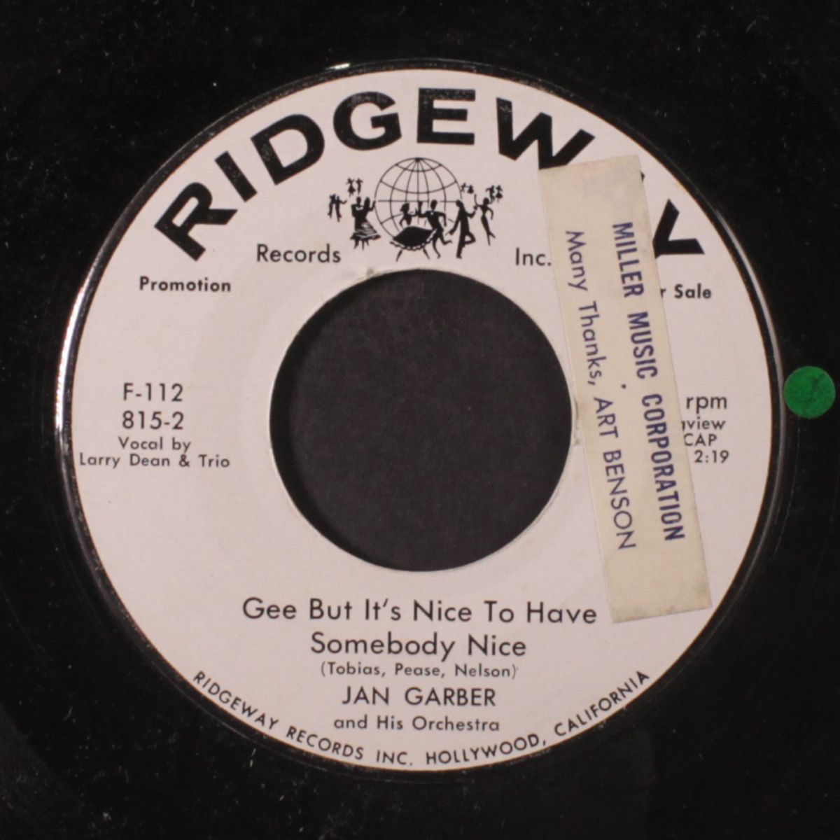 all / gee but it's nice to have somebody nice by JAN GARBER