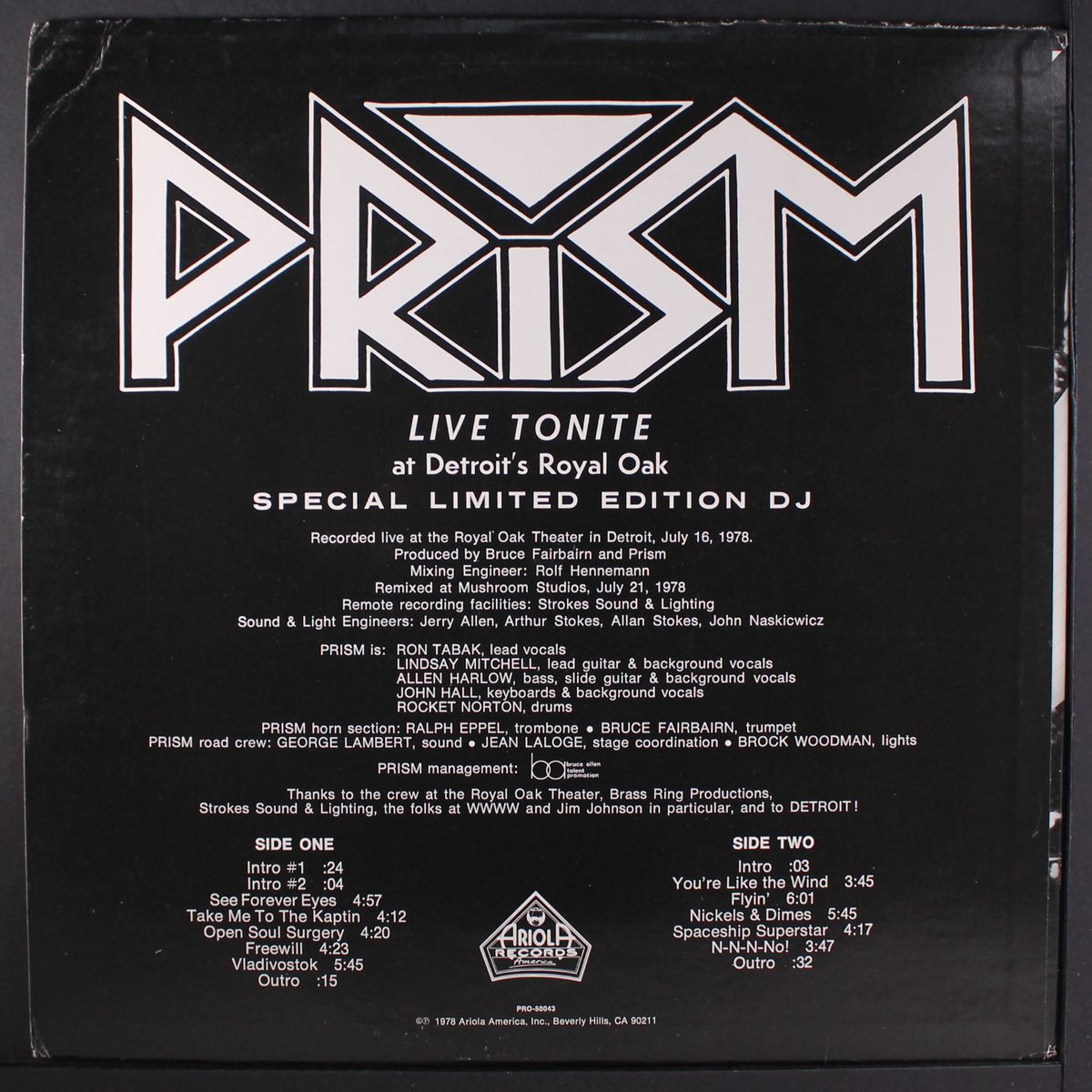 live tonite by PRISM