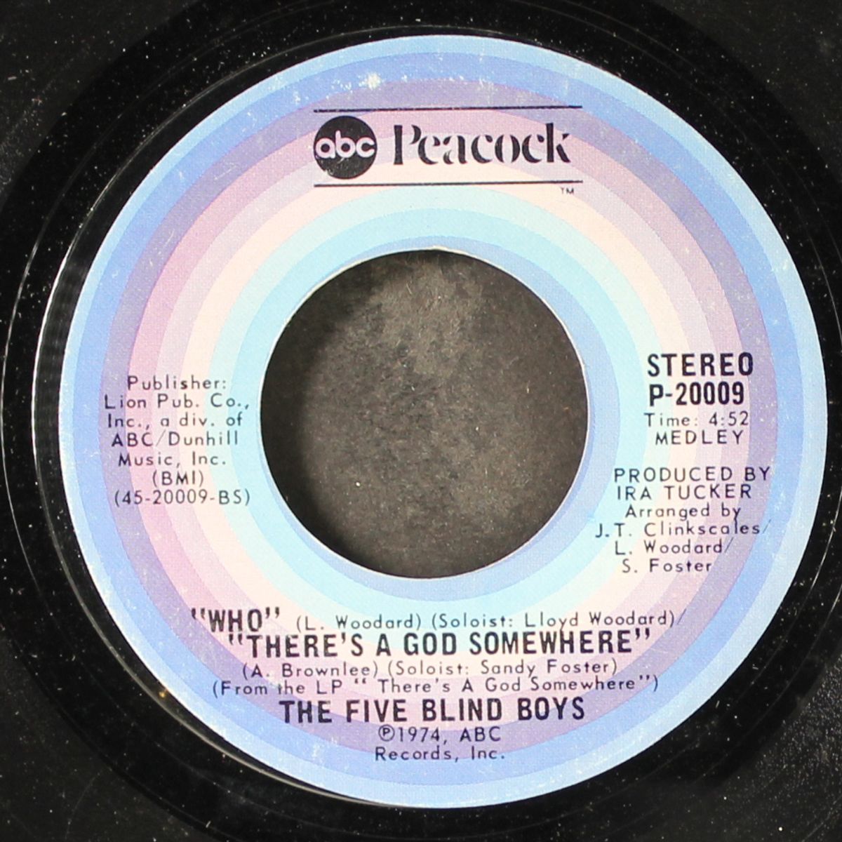 i'm looking for a man / there's a god somewhere by FIVE BLIND BOYS