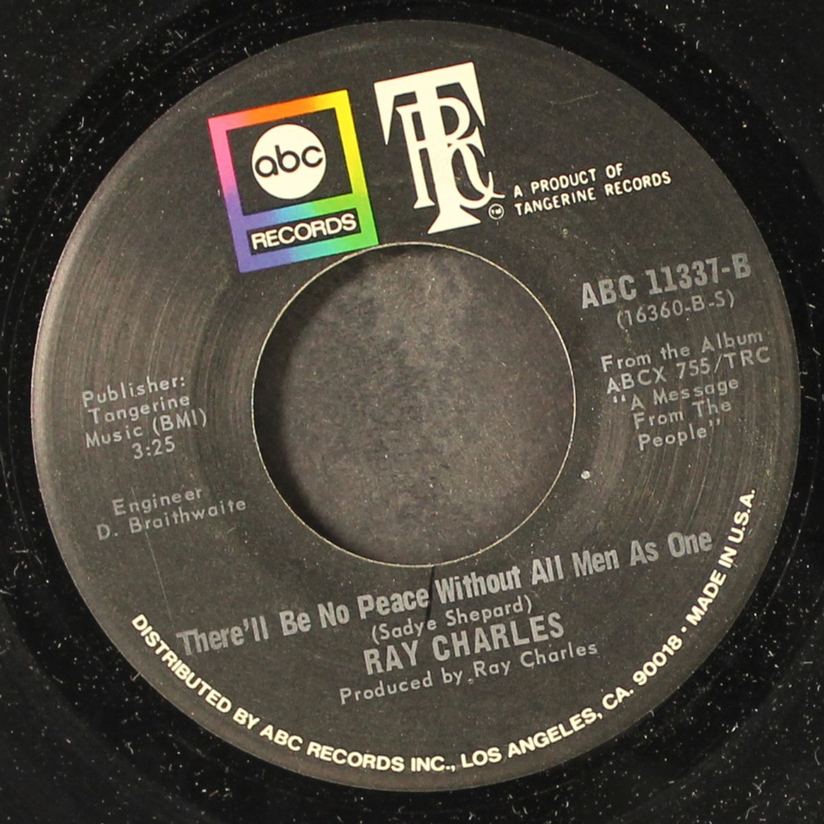 hey mister / there'll be no peace without all men as one by RAY CHARLES