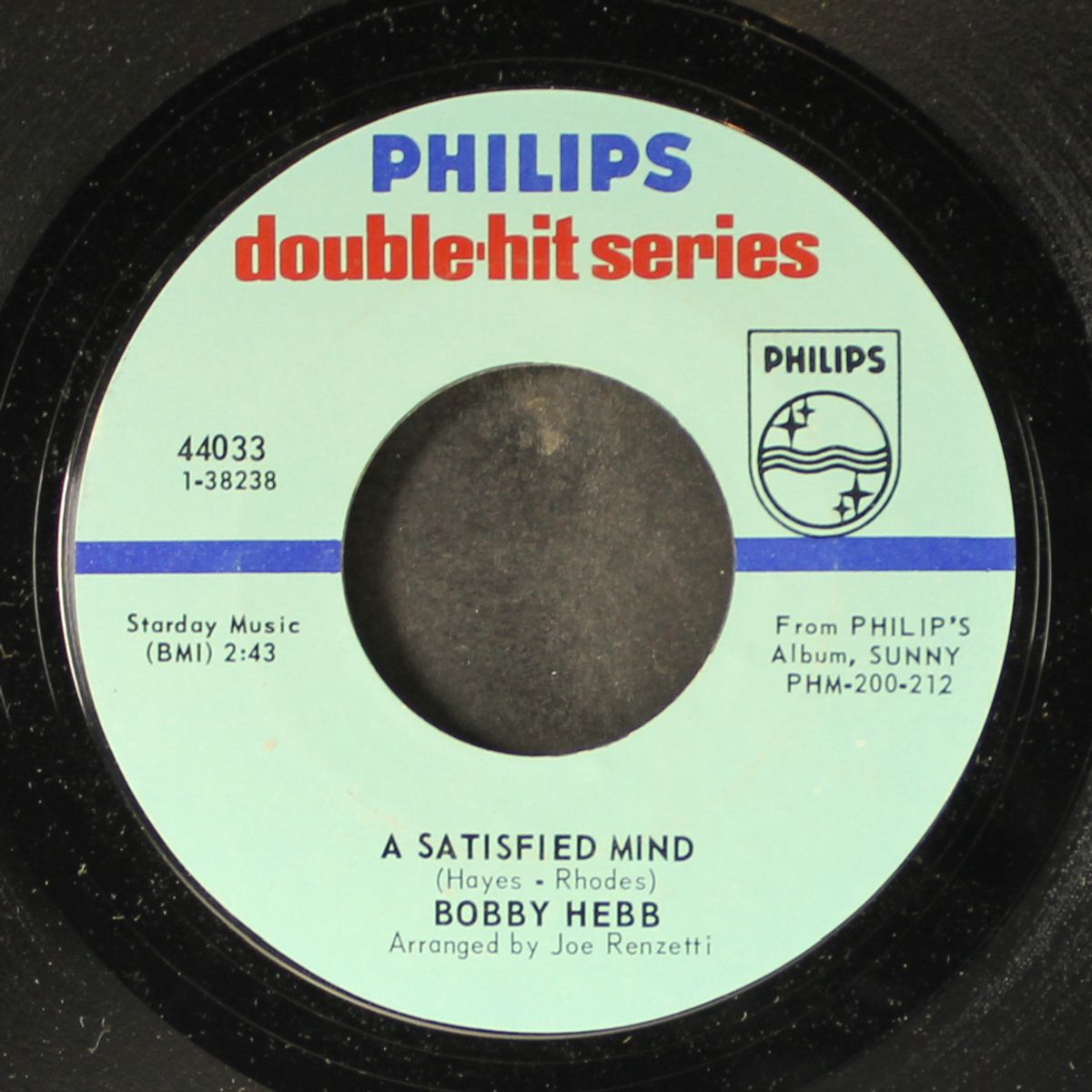 sunny / a satisfied mind by BOBBY HEBB