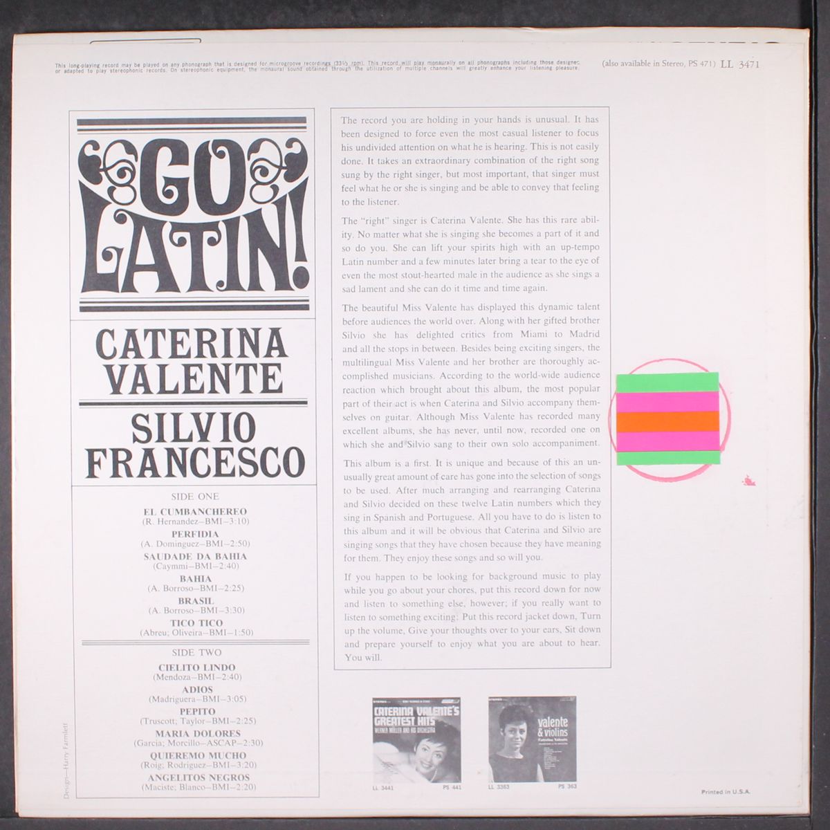 go latin! by CATERINA VALENTE & SILVIO FRANCESCO