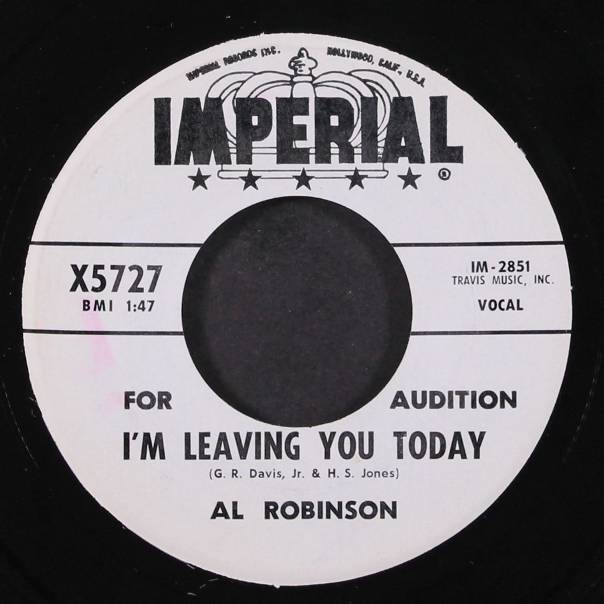i'm leaving you today / pain in my heart by AL ROBINSON