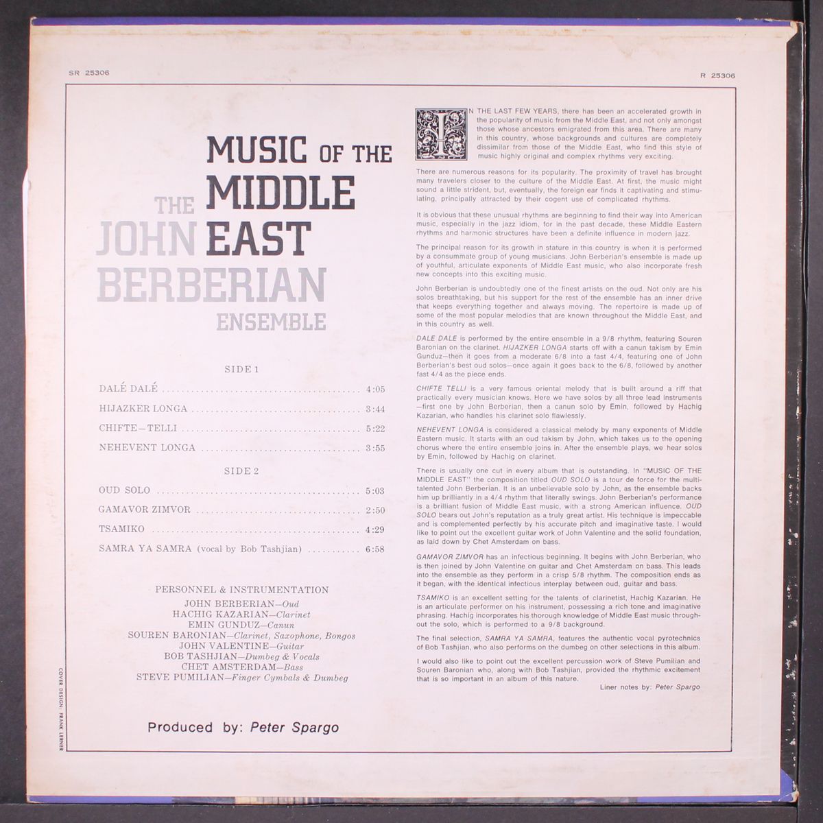 music of the middle east by JOHN BERBERIAN