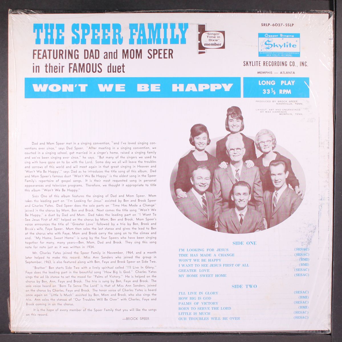 won't we be happy by SPEER FAMILY