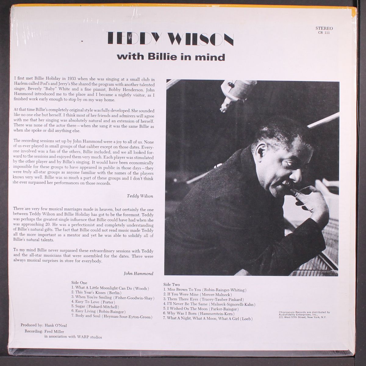 with billie in mind by TEDDY WILSON