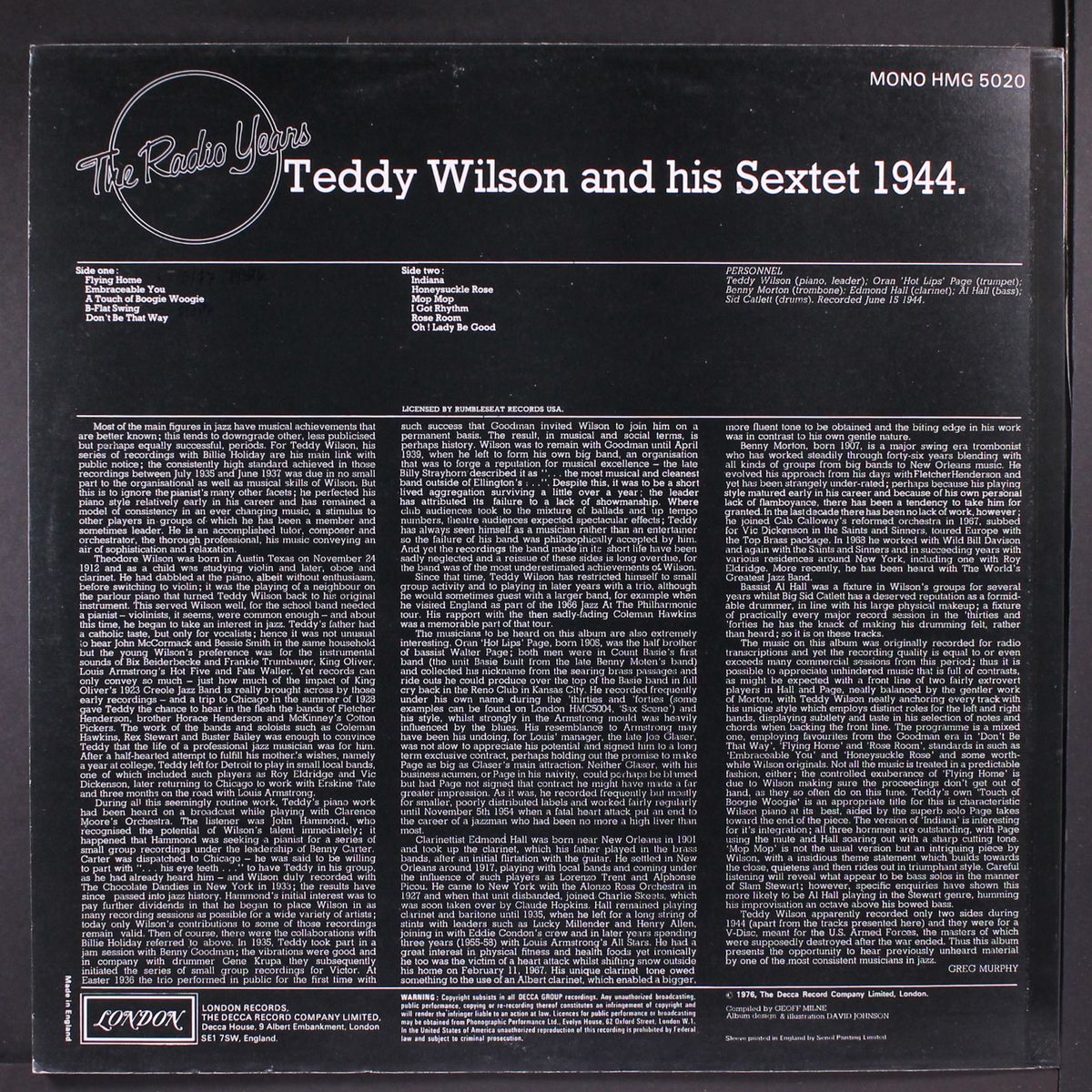 the radio years no. 2 by TEDDY WILSON