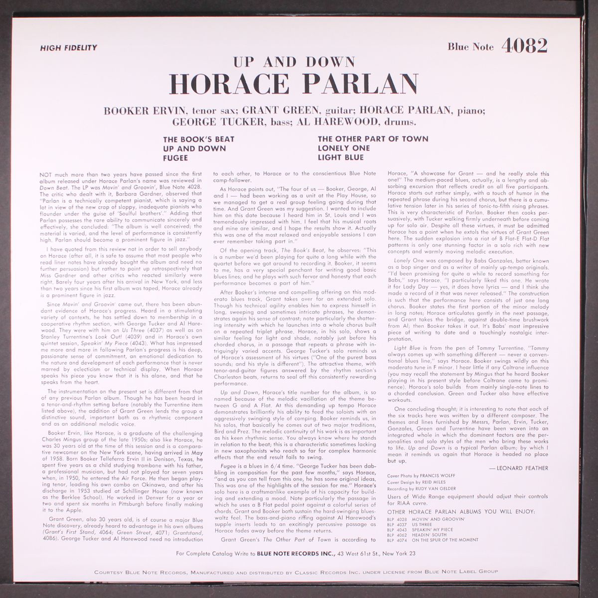 up & down by HORACE PARLAN
