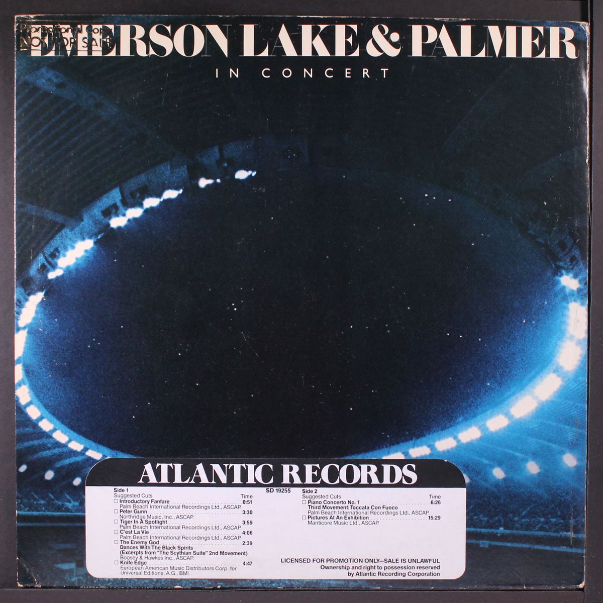 in concert by EMERSON, LAKE & PALMER