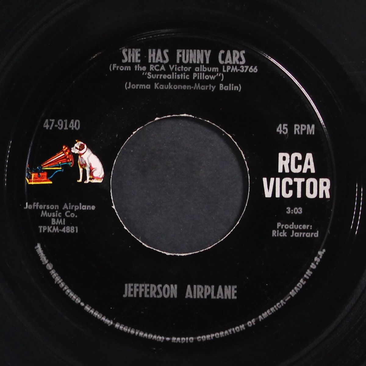 somebody to love / she has funny cars by JEFFERSON AIRPLANE
