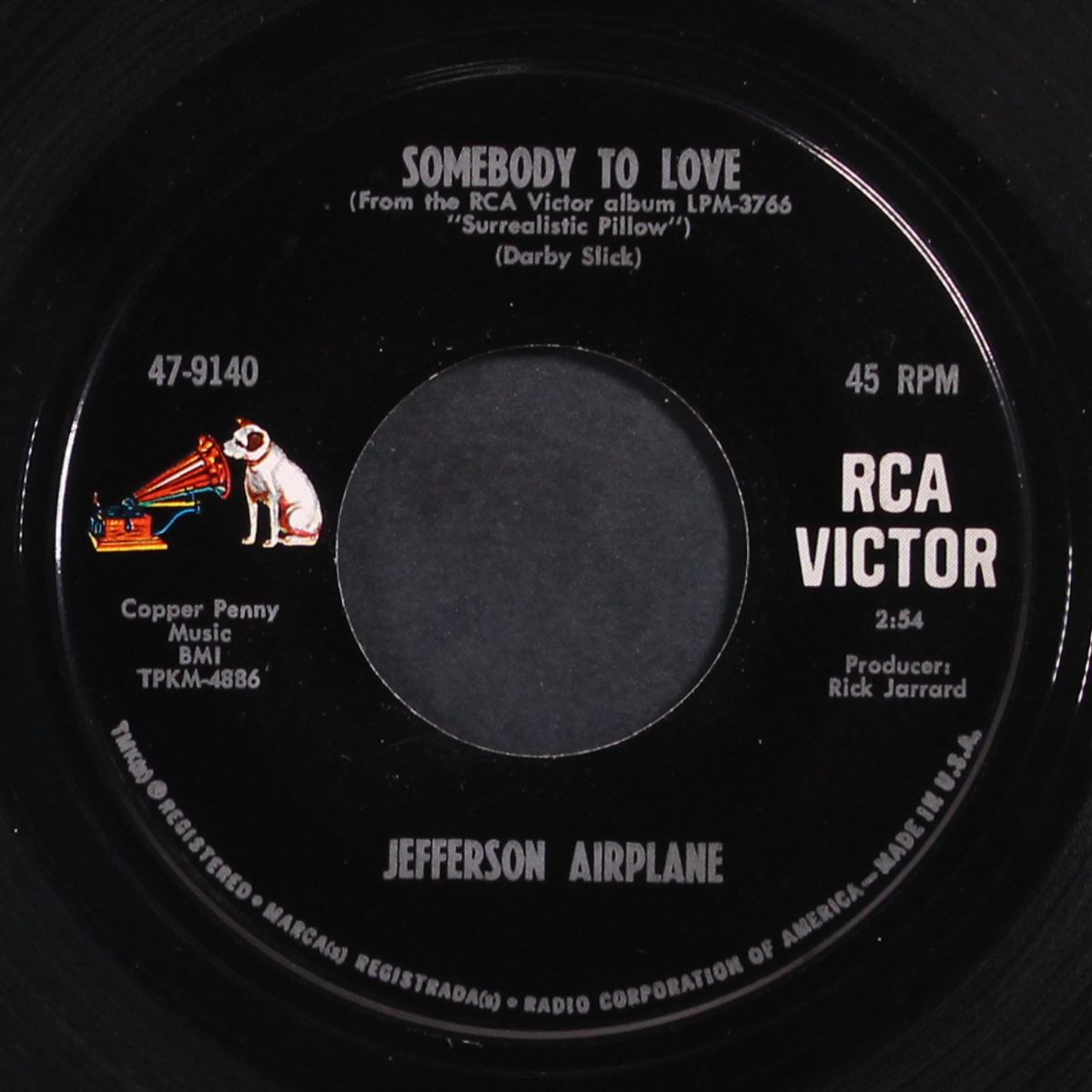 somebody to love / she has funny cars by JEFFERSON AIRPLANE