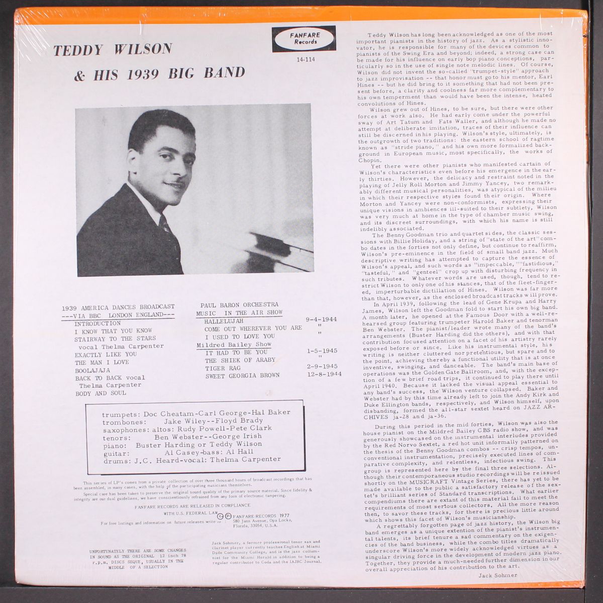1939 live by TEDDY WILSON