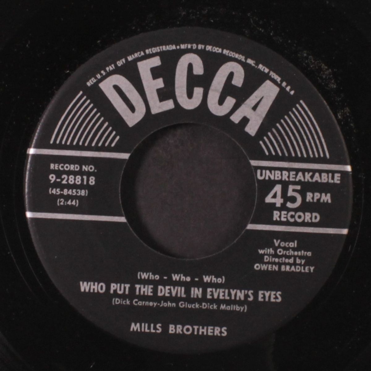 beware / who put the devil in evelyn's eyes by MILLS BROTHERS