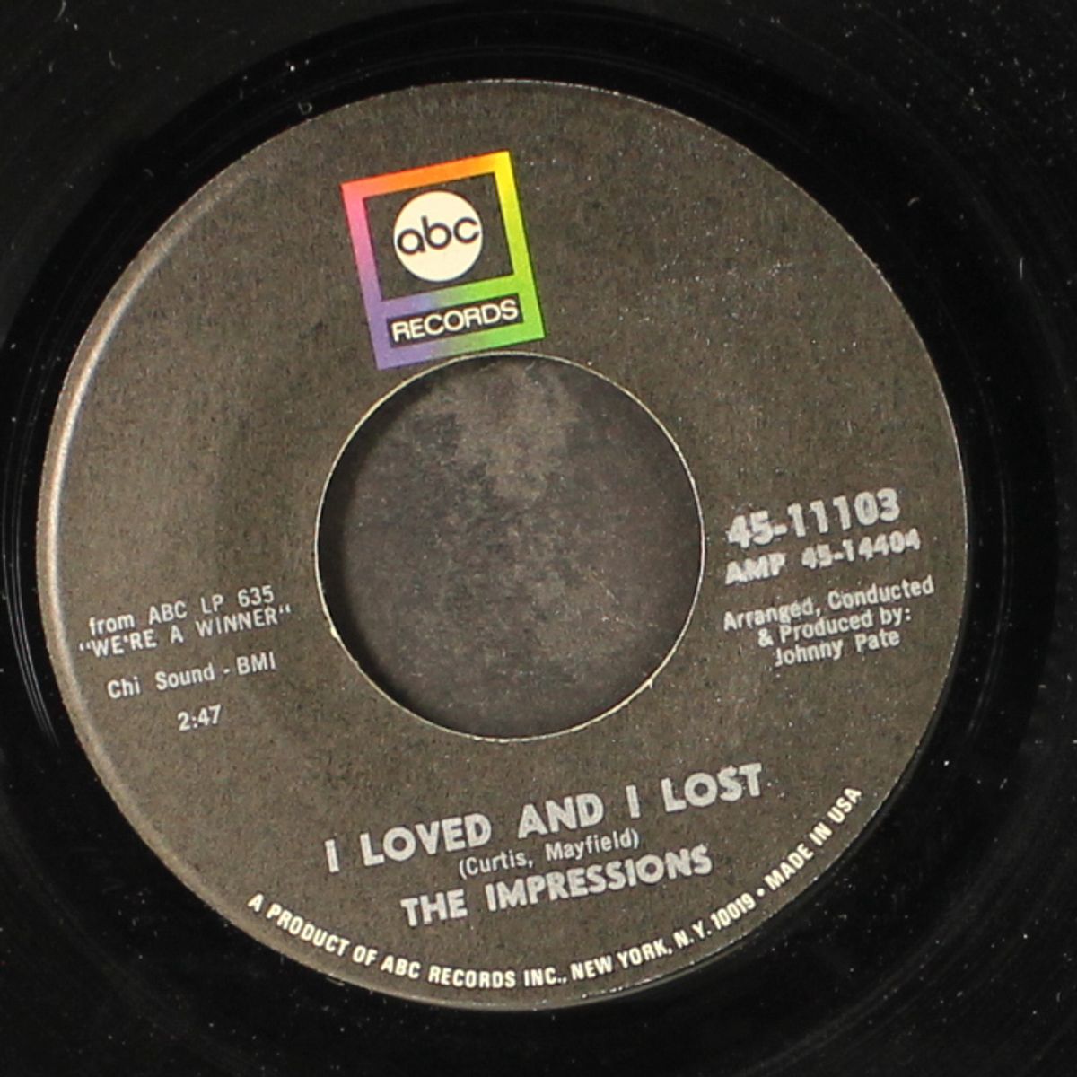 i loved and i lost / up up and away by IMPRESSIONS