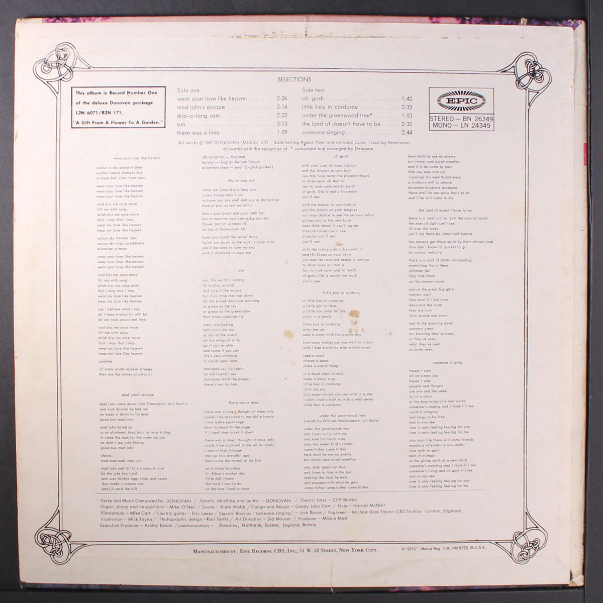 wear your love like heaven by DONOVAN
