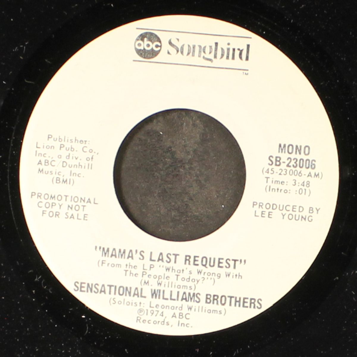 mama's last request / mono by SENSATIONAL WILLIAMS BROTHERS